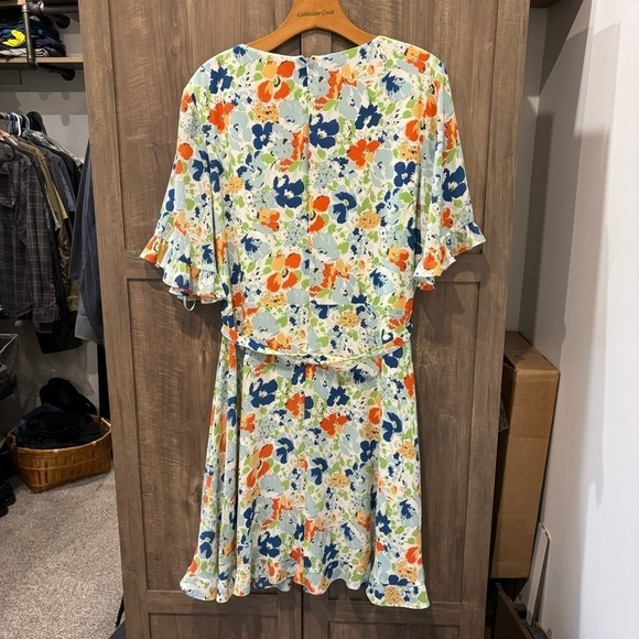 Lauren Ralph Lauren black Label Dress 16 Floral crepe faux wrap - Picture 3 of 15